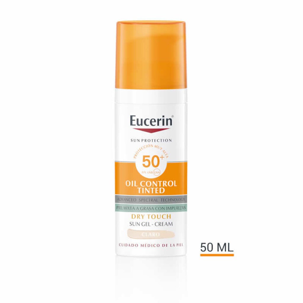 Päikesekreem Eucerin Oil Control Dry Touch Gel Cream SPF 50+ Tinted Light, 50 ml цена и информация | Päikesekreemid | kaup24.ee