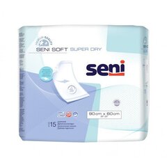 Впитывающие пеленки Seni Soft Super Dry, 90x60 см, 15 шт. цена и информация | Подгузники, прокладки, одноразовые пеленки для взрослых | kaup24.ee