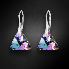 Naiste hõbedased kõrvarõngad DiamondSky "Osiris (Vitrail Light)" Swarovski kristallidega hind ja info | Kõrvarõngad | kaup24.ee