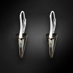 Серебряные серьги "Шип (Silver Night)" с кристаллами Swarovski™ цена и информация | Серьги | kaup24.ee