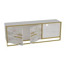 ТВ столик Kalune Design Polka, белый/золотистый цена и информация |  Тумбы под телевизор | kaup24.ee