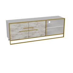 ТВ столик Kalune Design Polka, белый/золотистый цена и информация |  Тумбы под телевизор | kaup24.ee