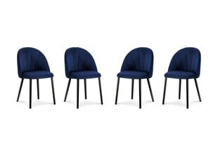 Комплект из 4-х стульев Milo Casa Livia, темно - синий цена и информация | Стулья для кухни и столовой | kaup24.ee