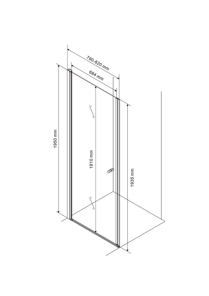 Dušiuksed Rubineta RUB-310, 80 cm цена и информация | Dušikabiinide uksed ja seinad | kaup24.ee