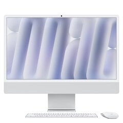 iMac 24” 4.5K Retina, Apple M4 8C CPU, 8C GPU/16GB/256GB SSD/Silver/INT MWUC3ZE/A hind ja info | Lauaarvutid | kaup24.ee