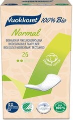 Гигиенические прокладки Vuokkoset Normal 100% Bio, 26 шт. цена и информация | Тампоны, гигиенические прокладки для критических дней, ежедневные прокладки | kaup24.ee