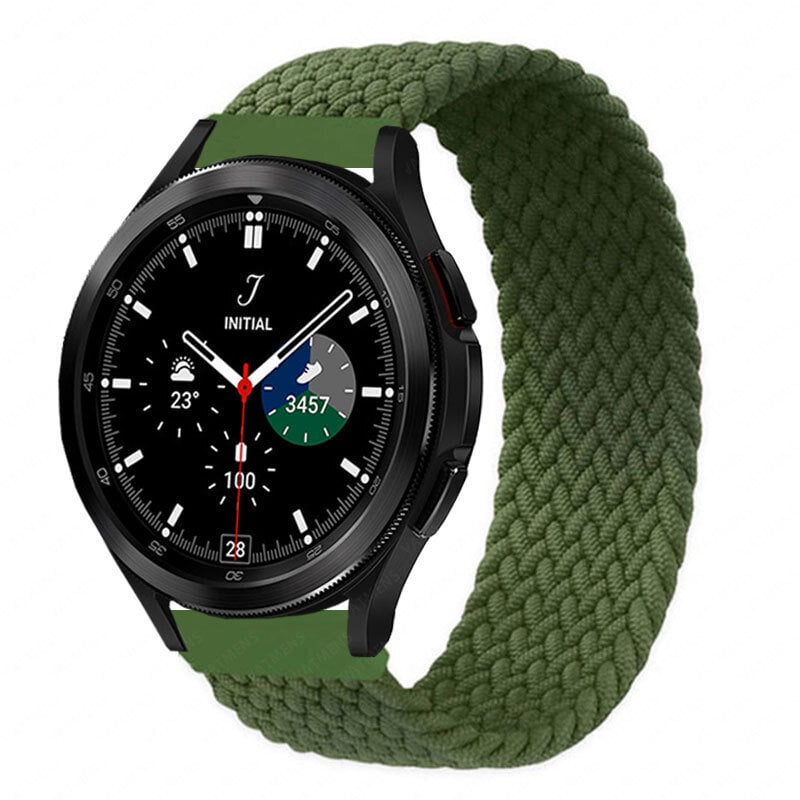 (20 MMInvernessi roheline) punutud sooloaasa rihm Samsung Galaxy Watch 4 Classic 46 mm 42 mm nutikella käevõru Galaxy Watch Active 2 rihm, 44 mm 40 mm – kellarihmad hind ja info | Nutikellade ja nutivõrude tarvikud | kaup24.ee