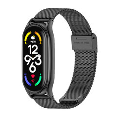 (Milan Plus Black)Mi Band 7 rihmaga Miband 6 5 4 3 metallist randmepaelad Xiaomi Mi Band 6 käevõrule, roostevabast terasest nutikella tarvikud – nutikad tarvikud цена и информация | Аксессуары для смарт-часов и браслетов | kaup24.ee