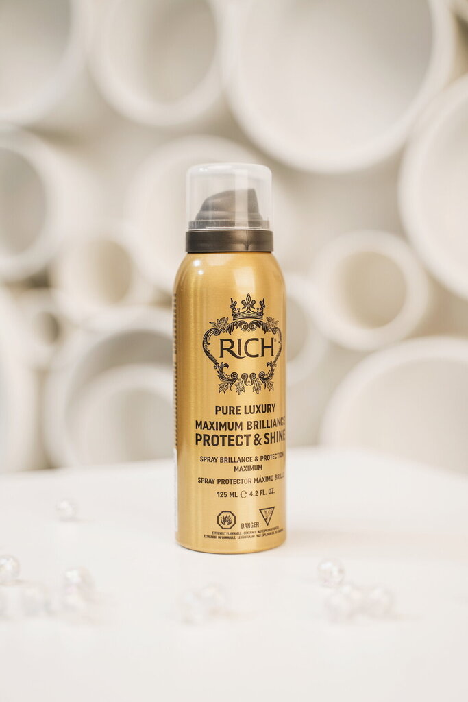 Kuumakaitsega läikesprei RICH Maximum Brilliance Protect & Shine Spray 125 ml hind ja info | Viimistlusvahendid juustele | kaup24.ee