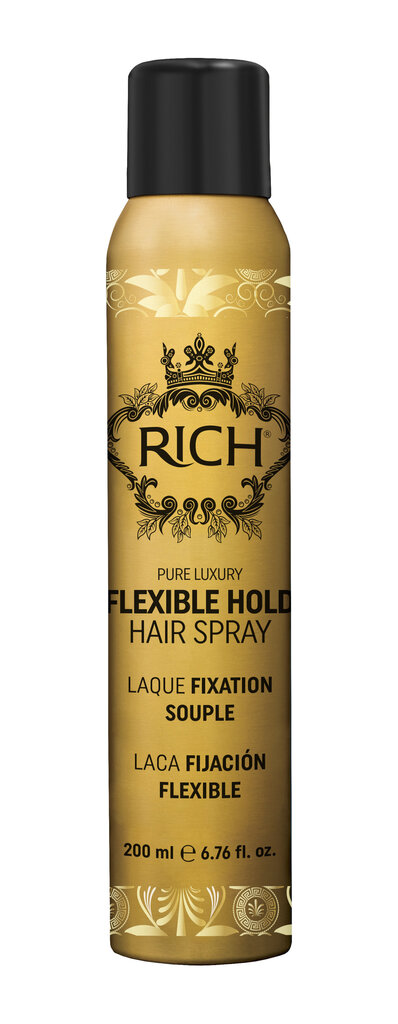 Paindliku hoiakuga juukselakk RICH Flexible Hold Hair Spray 200 ml цена и информация | Viimistlusvahendid juustele | kaup24.ee