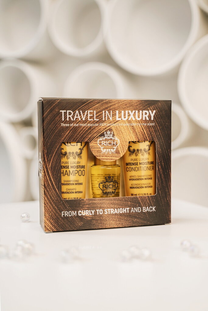 Intensiivselt niisutavate reisimõõdus toodete komplekt RICH Travel In Luxury 50 ML + 50 ML + 30 ML hind ja info | Šampoonid | kaup24.ee