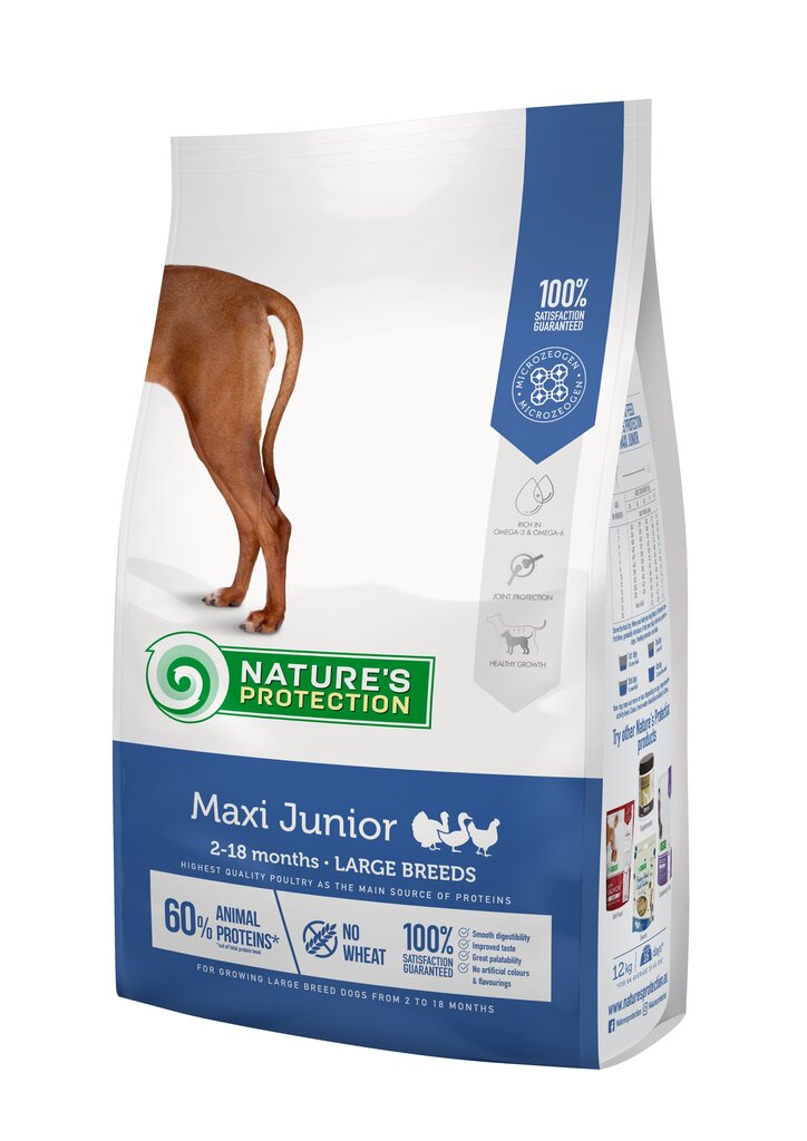 Nature's Protection Maxi Junior Poultry suurt tõugu koertele, 12 kg цена и информация | Kuivtoit koertele | kaup24.ee