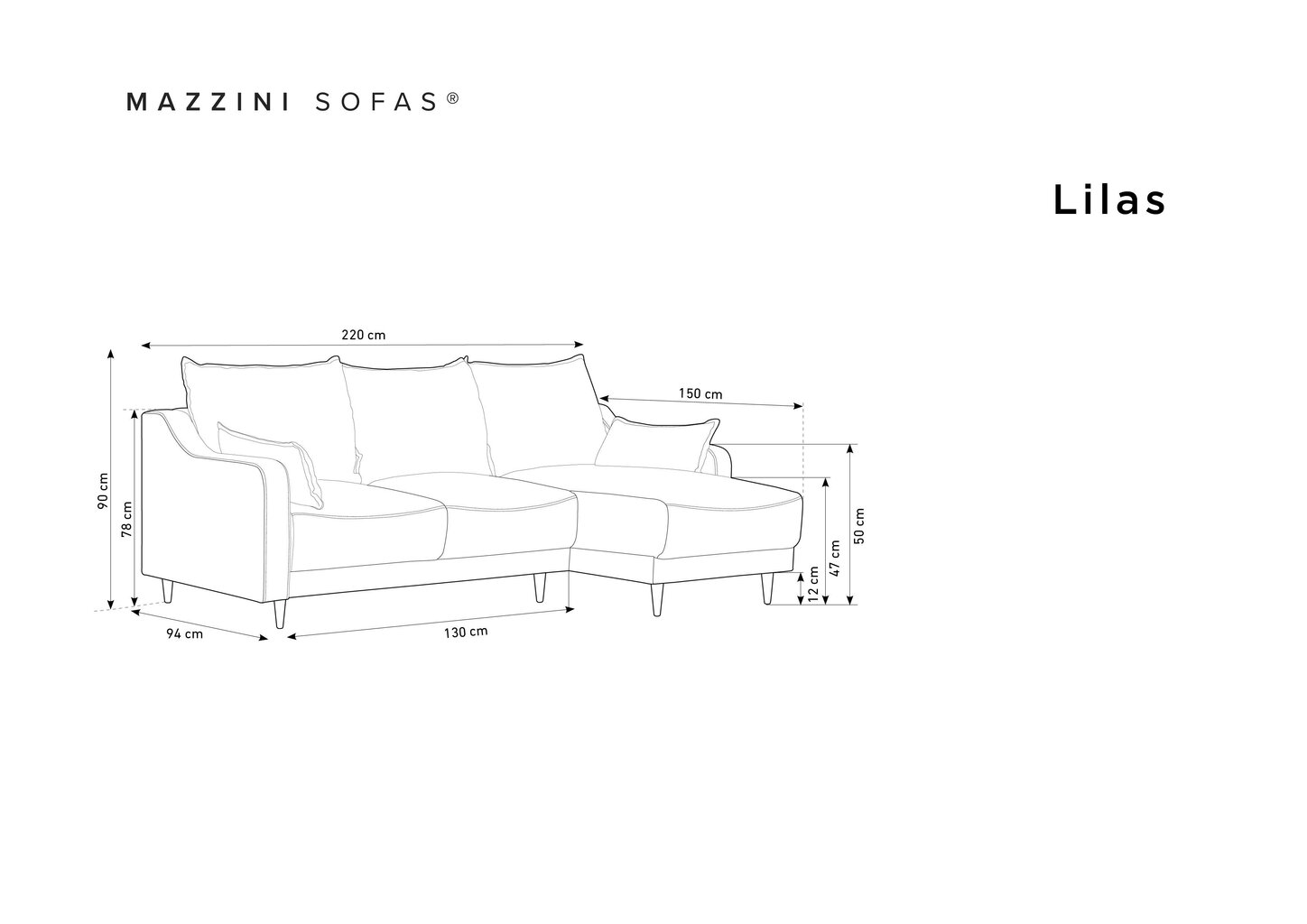 Universaalne pehme nurgadiivan Mazzini Sofas Lilas, beeži värvi цена и информация | Nurgadiivanid ja nurgadiivanvoodid | kaup24.ee