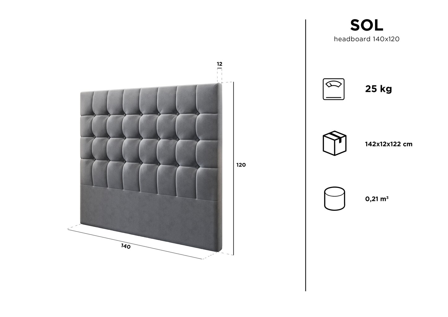 Voodipeats Kooko Home Sol 140 cm, beež värv hind ja info | Voodid | kaup24.ee