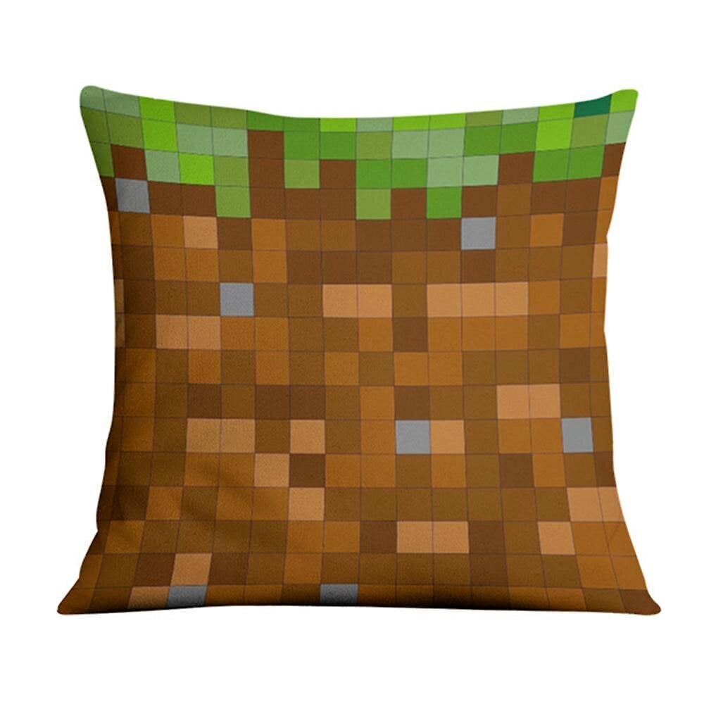 Minecraft Game Theme Print Square Pillion Pillow Throw Cover Diivan House Auto Decor Pillow Case 4tk цена и информация | Toolipadjad ja -katted | kaup24.ee