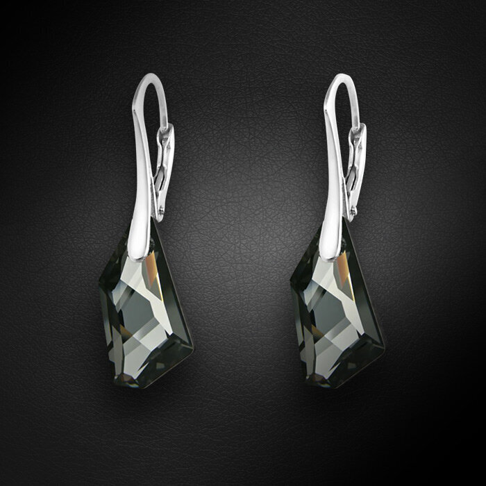 Naiste hõbedased kõrvarõngad DiamondSky Hyperborea (Silver Night),  Swarovski kristallidega hind | kaup24.ee