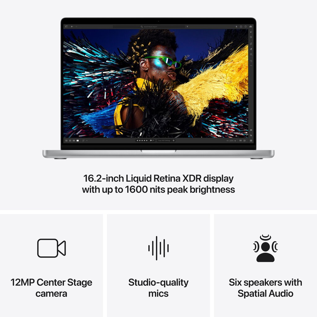 MacBook Pro 16" Apple M4 Pro 14C CPU, 20C GPU/24GB/512GB SSD/Silver/SWE MX2T3KS/A hind ja info | Sülearvutid | kaup24.ee