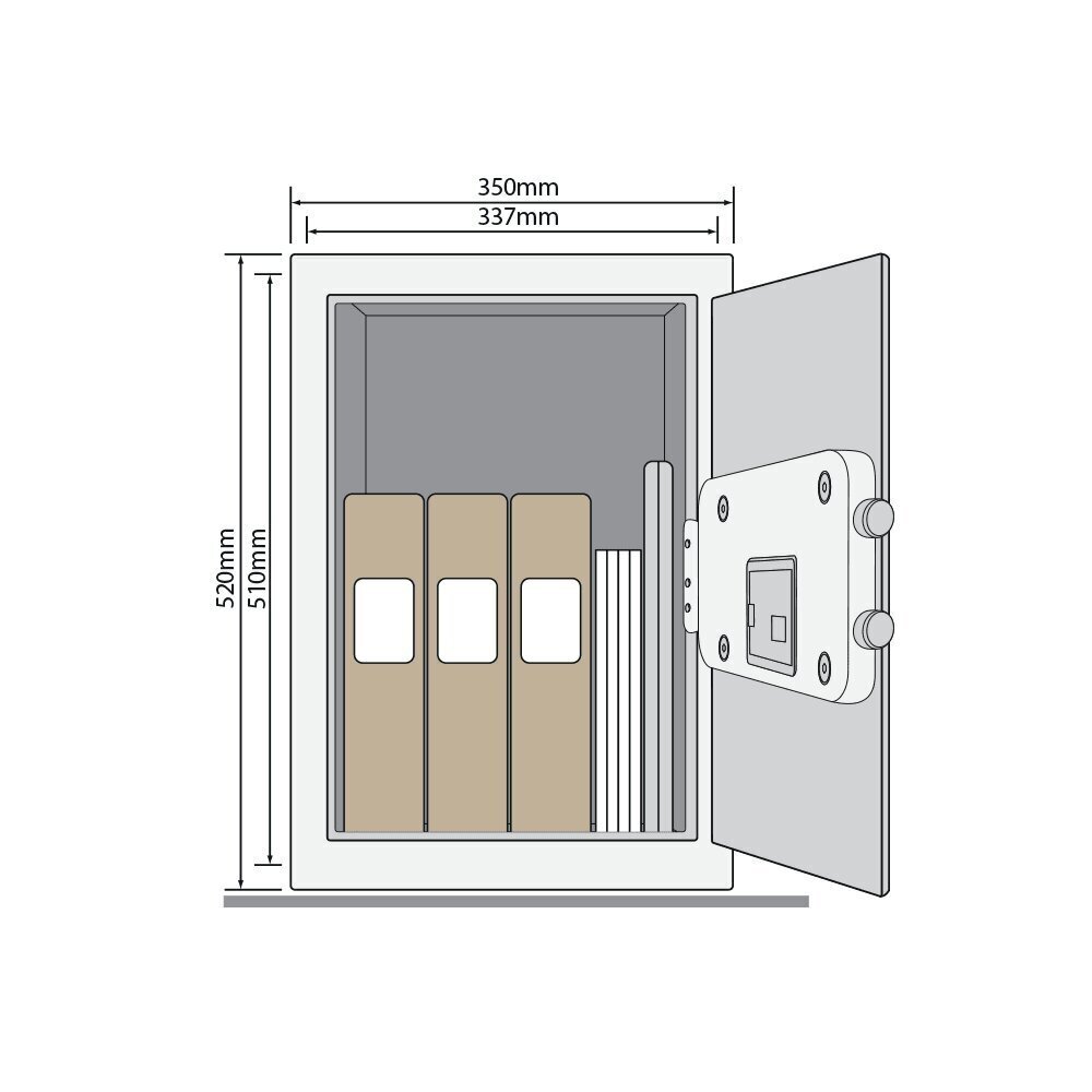 Professionaalne sertifitseeritud mööbliseif dokumentidele Max Security YALE, elektrilukuga (kõrgus 52 cm, laius 35 cm). Sertifitseeritud. цена и информация | Seifid | kaup24.ee