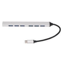 USB C Hub 7 в 1 серебристый Plug and Play USB C на 7xUSB3.0 Hub многопортовый адаптер для Win Office цена и информация | Чехлы для планшетов и электронных книг | kaup24.ee