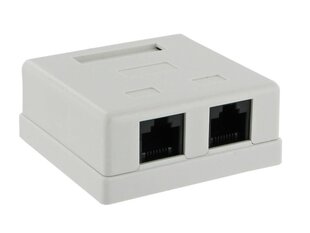 4World jungtis 2x RJ45, kat.5e, virštinkinis, pilnas, baltas цена и информация | Адаптеры и USB-hub | kaup24.ee