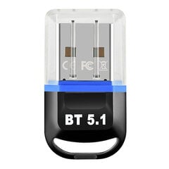 Bluetooth 5.1 Adapter 3Mbps tugeva stabiilsusega draiv tasuta Bluetoothi saatja arvuti USB-adapter hind ja info | Lisatarvikud korpustele | kaup24.ee