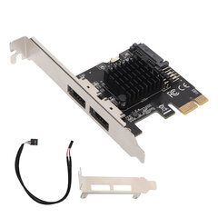 PCIE to Power ESATA карта расширения 2 порта 6.0 Гбит/с поддержка горячей замены Plug and Play PCI Express SATA карта для настольного компьютера цена и информация | Аксессуары для корпусов | kaup24.ee