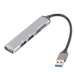 USB3.0 jaotur 5-ühes mitme pordiga alumiiniumsulamist korpusega mini-tüüpi kaasaskantav jaotur koju reisimiseks kontorisse ärireisiks hind ja info | Lisatarvikud korpustele | kaup24.ee