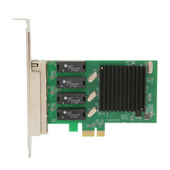 Сетевая карта PCIE NIC 4 порта RJ45 Адаптер локальной сети PCI Express Ethernet для Windows Server для Linux для VMware цена и информация | Аксессуары для корпусов | kaup24.ee