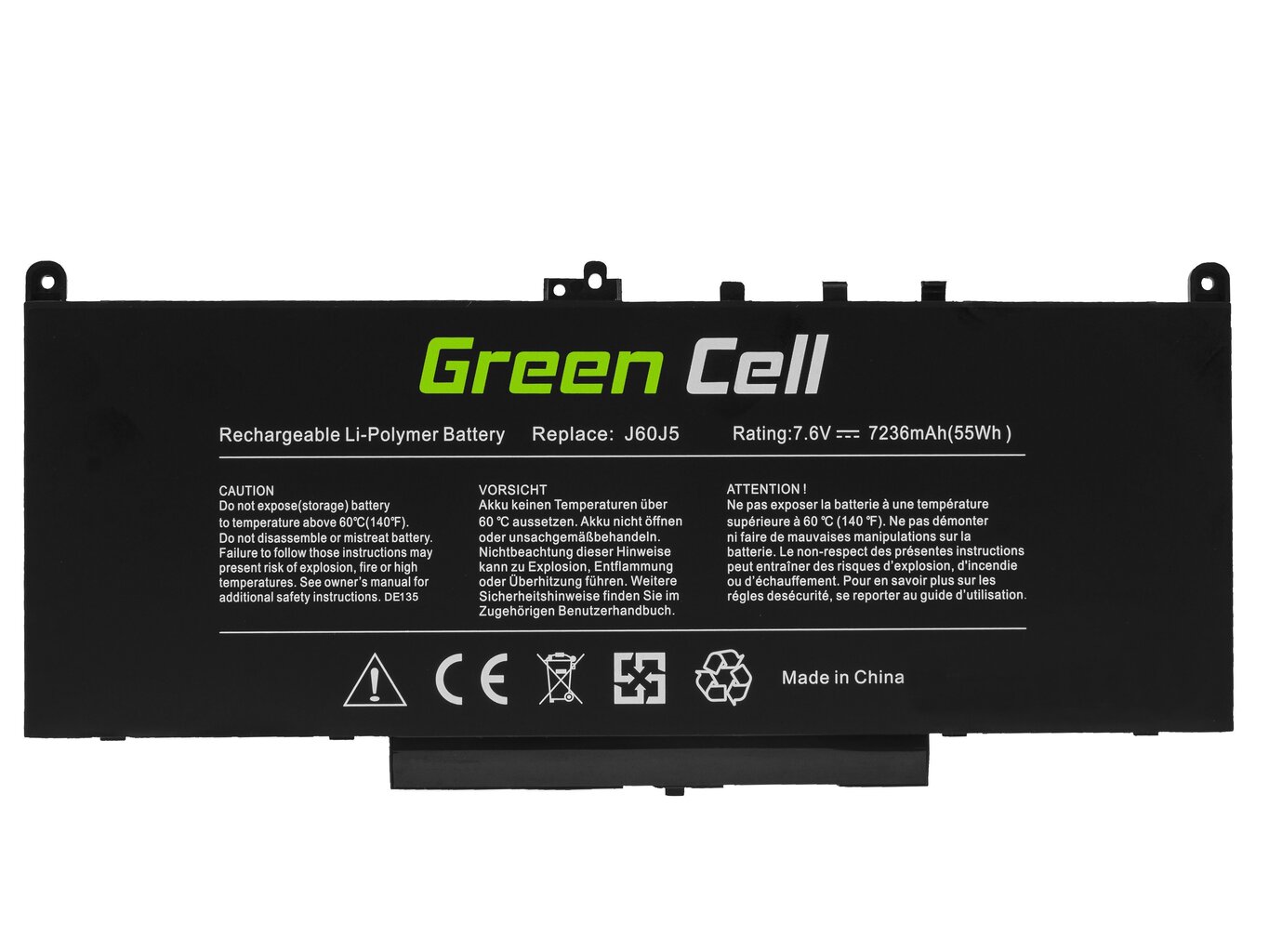 Bateria Green Cell J60J5 do Dell Latitude E7270 E7470 hind ja info | Sülearvuti akud | kaup24.ee