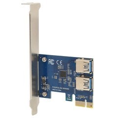 PCI E 1 kuni 2 tõusukaart Hea paindlikkus, kõrge stabiilsusega Pcie splitter 1 kuni 2 PCIE tõusukaart Bitcoin Ethereum Mining Blue Board jaoks hind ja info | Lisatarvikud korpustele | kaup24.ee