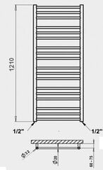 Käterätikuivati PMH Sorano 50x121 cm, valge цена и информация | Полотенцесушители | kaup24.ee