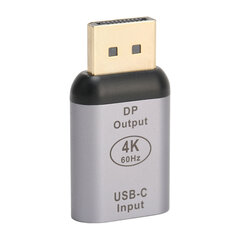 Адаптер USB C - DisplayPort 4K 60 Гц Plug and Play Компактный портативный адаптер DisplayPort для Win для Android для OS X цена и информация | Аксессуары для корпусов | kaup24.ee