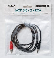 Кабель Bullet JACK 3.5mm - 2xRCA, 1,5 м цена и информация | Кабели и провода | kaup24.ee