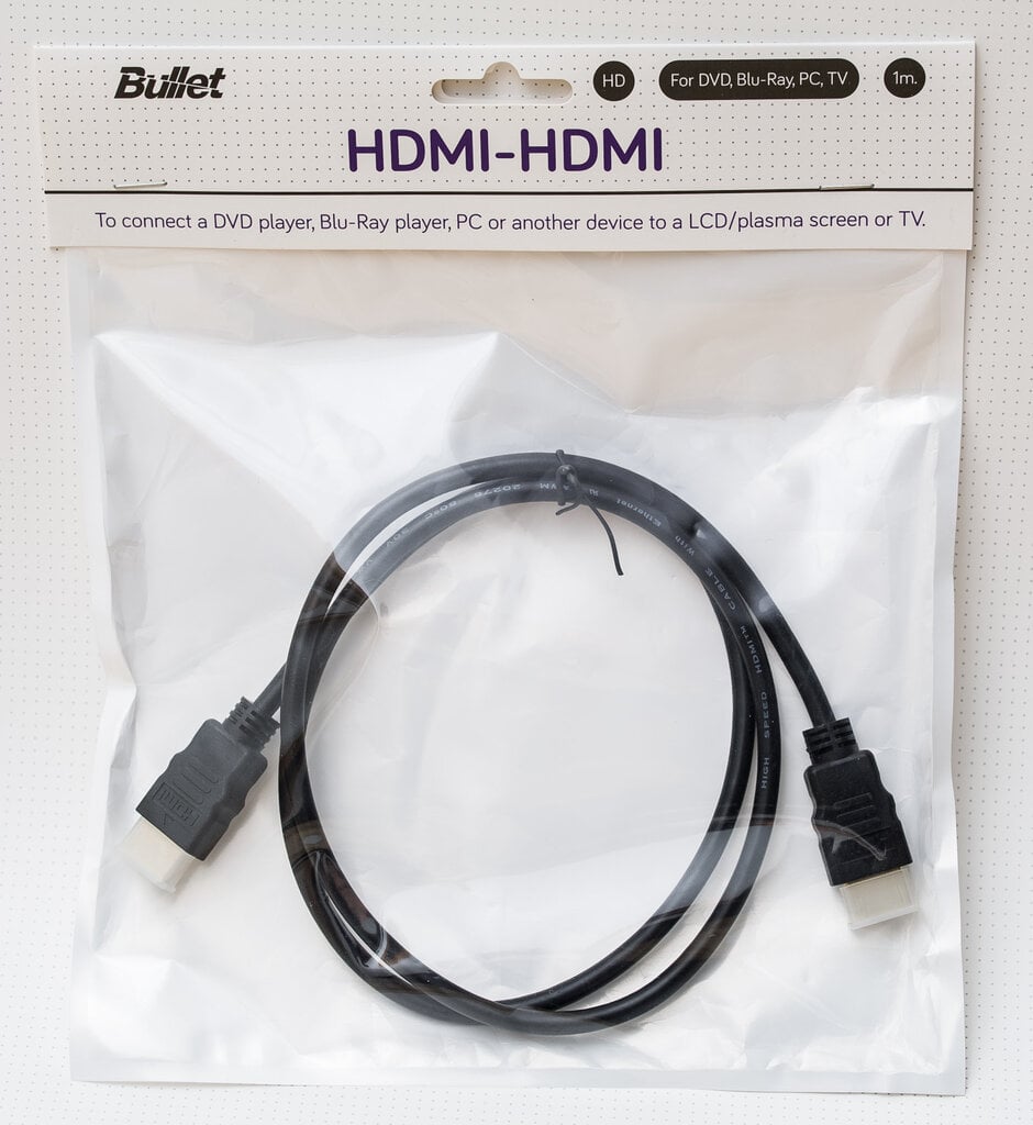 Bullet, HDMI, 1 m цена и информация | Kaablid ja juhtmed | kaup24.ee