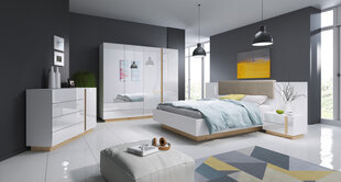 Кровать Laski Meble Arco N, 160x200 см, белая/коричневая цена и информация | Кровати | kaup24.ee