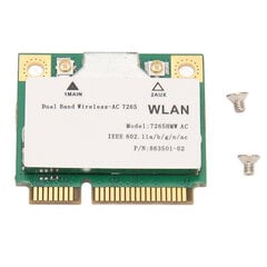 7265HMW Беспроводная сетевая карта 1200 Мбит/с 2.4 5 ГГц Bluetooth 4.2 Mini PCIE Интерфейс WiFi-адаптер для Windows 7 8 10 цена и информация | Компьютерные (Веб) камеры | kaup24.ee