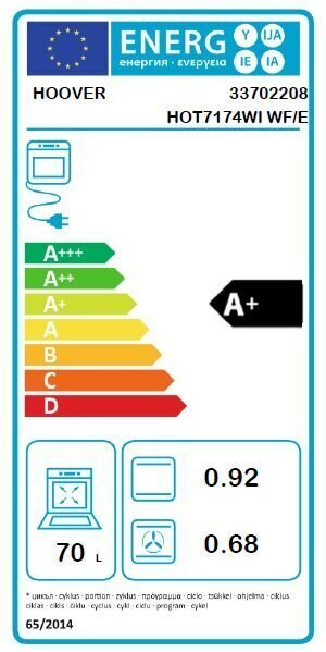 Forno Elettrico HOOVER da Incasso Capacità 70 L Multifun Ventilato classe  A+ colore Bianco Wifi cod: HOT7174WI WIFI/E - Bigstockshop - The Best of  market