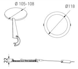 LED paneel GTV ORIS PLUS 7W/4000K hind ja info | Süvistatavad ja LED valgustid | kaup24.ee