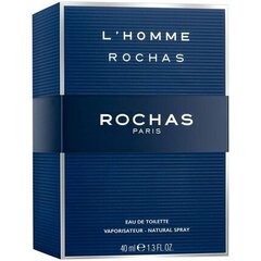 Tualettvesi Rochas L’Homme meestele EDT, 40 ml hind ja info | Rochas Kosmeetika, parfüümid | kaup24.ee