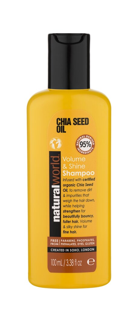 Šampoon Chia seemneõliga 100ml, Natural World hind ja info | Šampoonid | kaup24.ee