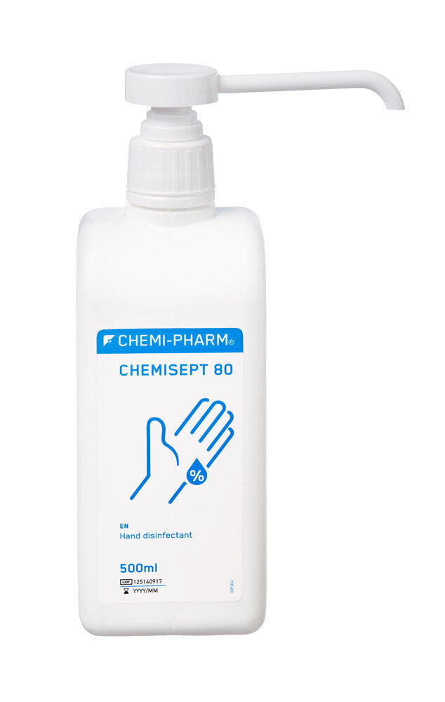 Chemi-Pharm Käte desinfitseerimisvahend Chemisept 80 500ml цена и информация | Esmaabi | kaup24.ee