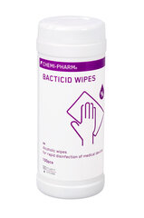 Chemi-Pharm Pindade kiirdesinfektsioon Bacticid Wipes 100 tk цена и информация | Аптечки | kaup24.ee