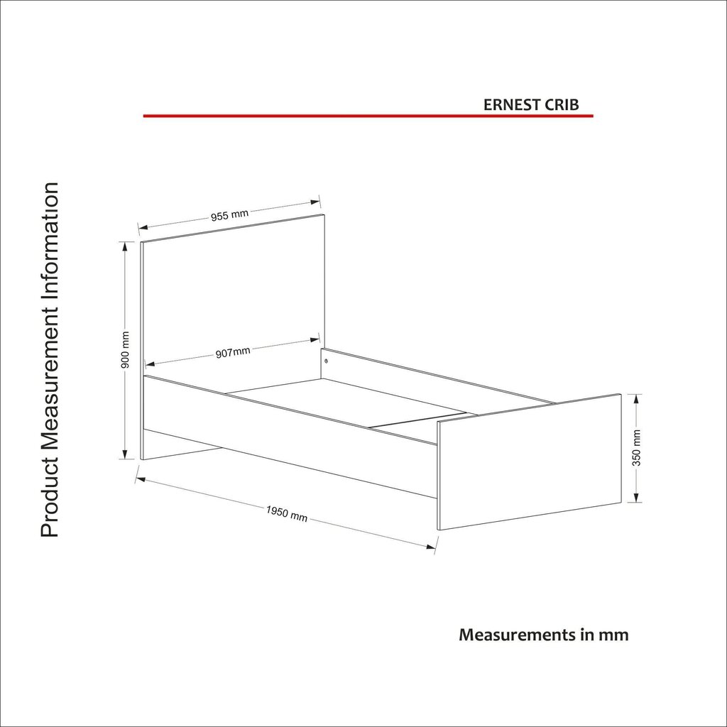 Voodi Kalune Design Ernest, 91x195 cm, valge hind ja info | Voodid | kaup24.ee