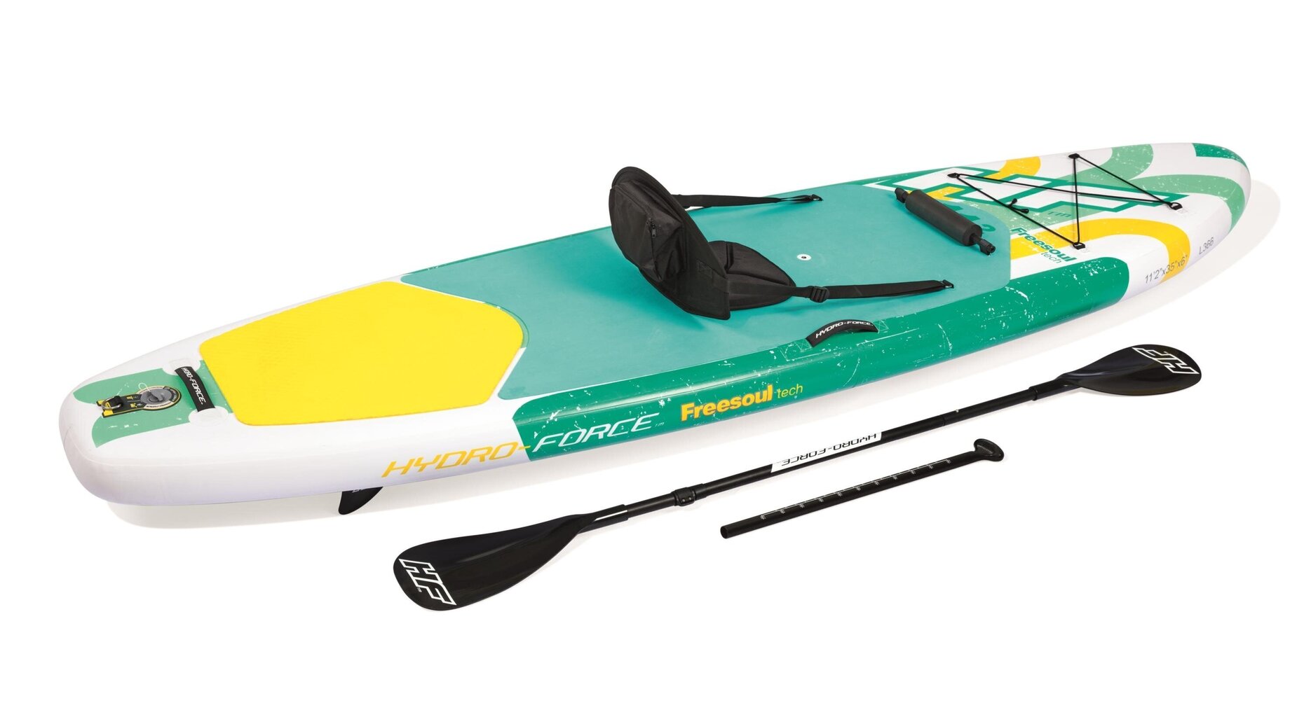 Täispuhutav aerulaud aeruga Bestway Hydro-Force Freesoul Tech, 340x89 cm, roheline hind ja info | Veesport | kaup24.ee