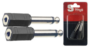 Stagg 3.5 TRS/f - 6.35mm TRS/m 2tk цена и информация | Кабели и провода | kaup24.ee