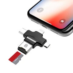 Кардридер 4 в 1 с разъемом USB Type C для интерфейса IOS, адаптером OTG HUB для IOS, Android, Samsung цена и информация | Компьютерные (Веб) камеры | kaup24.ee