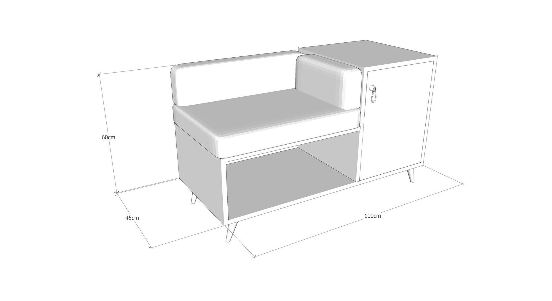 Jalatsikapp Kalune Design Anzer, pruun/hall hind ja info | Jalatsikapid, jalatsiriiulid | kaup24.ee