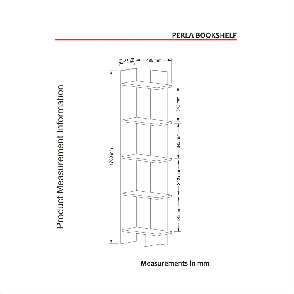 Riiul Kalune Design Perla, valge цена и информация | Riiulid | kaup24.ee