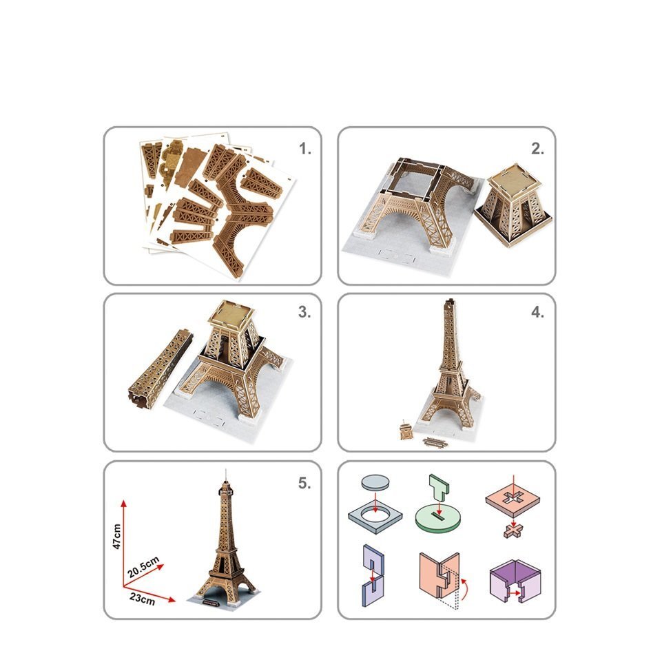 3D Pusle CubicFun Eiffeli torn, 35 osa цена и информация | Pusled | kaup24.ee