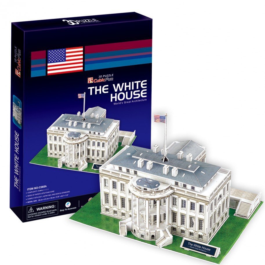 3D Pusle CubicFun White House, 64 osa hind ja info | Pusled | kaup24.ee